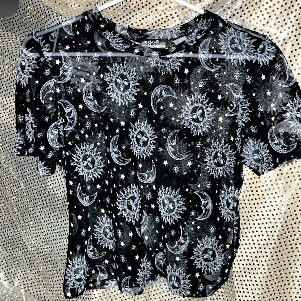 Moon and Sun transparent black top